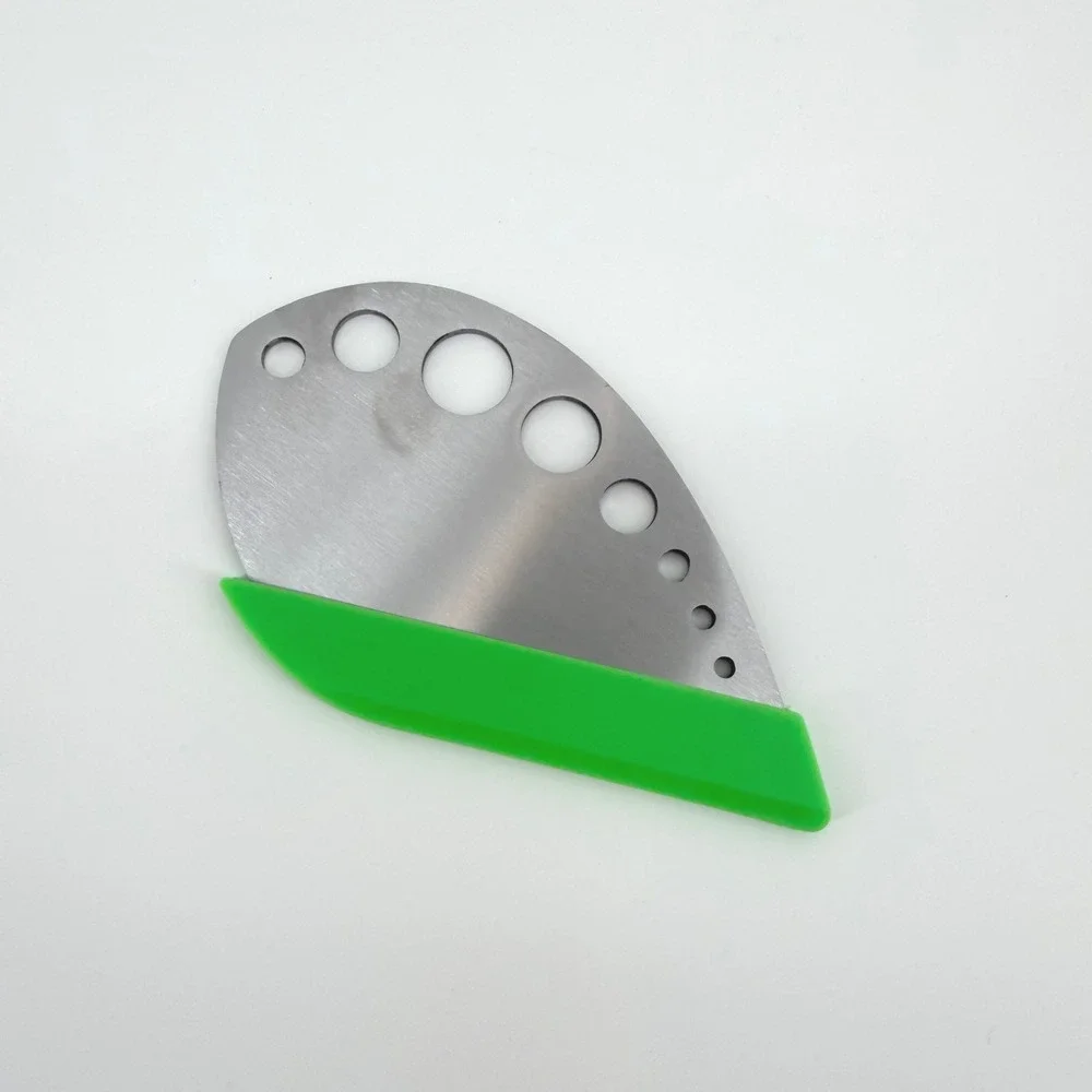 Stainless Steel Herb Stripper 9 Hole Kale Rosemary Leaf Remover with Cover Green